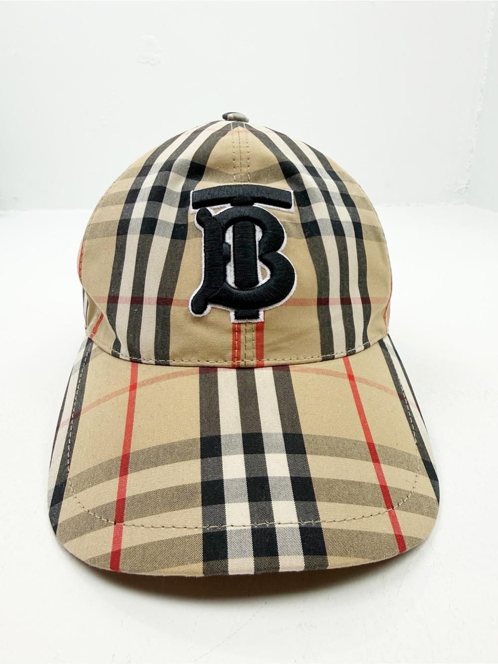Burberry TB Monogram Vintage Check Baseball Cap Hat Archive Beige Size M Italy
